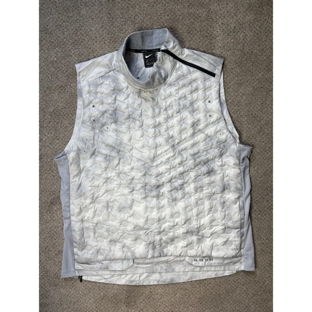 Nike Aeroloft Tech Pack Men's XXL 2XL Gray / White Running Vest Goose Down